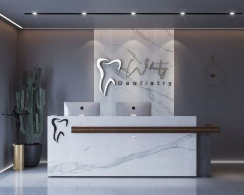 Nurse Help Workstation White Marble Office Front Desk Reception Design For 2 Person.jpeg